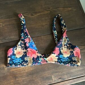 Skatie Floral Bikini Top - Pink, Blue, Yellow